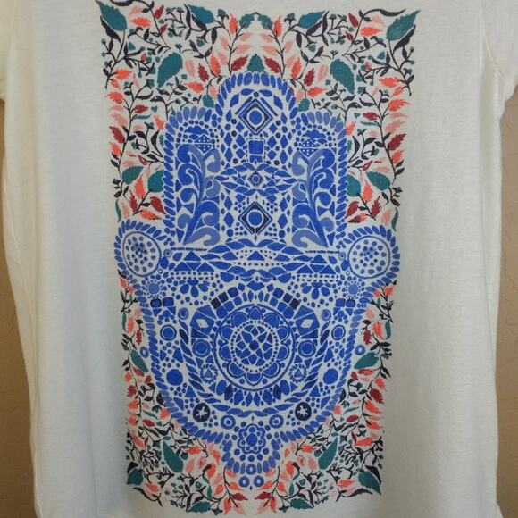 Lucky Brand Short Sleeve Hamsa Floral Graphic Tee - Picture 5 of 7